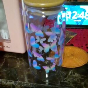 Butterfly Glass Jar with Lid